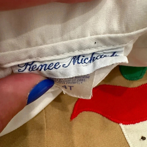 Vintage Boy’s Jon Jon School “Rotten to the Core” Apple Embroidered Romper - Picture 7 of 9